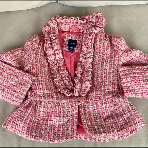 GAP Other - Baby GAP Kids Pink Tweed Ruffle Blazer w/Hat 4/4T